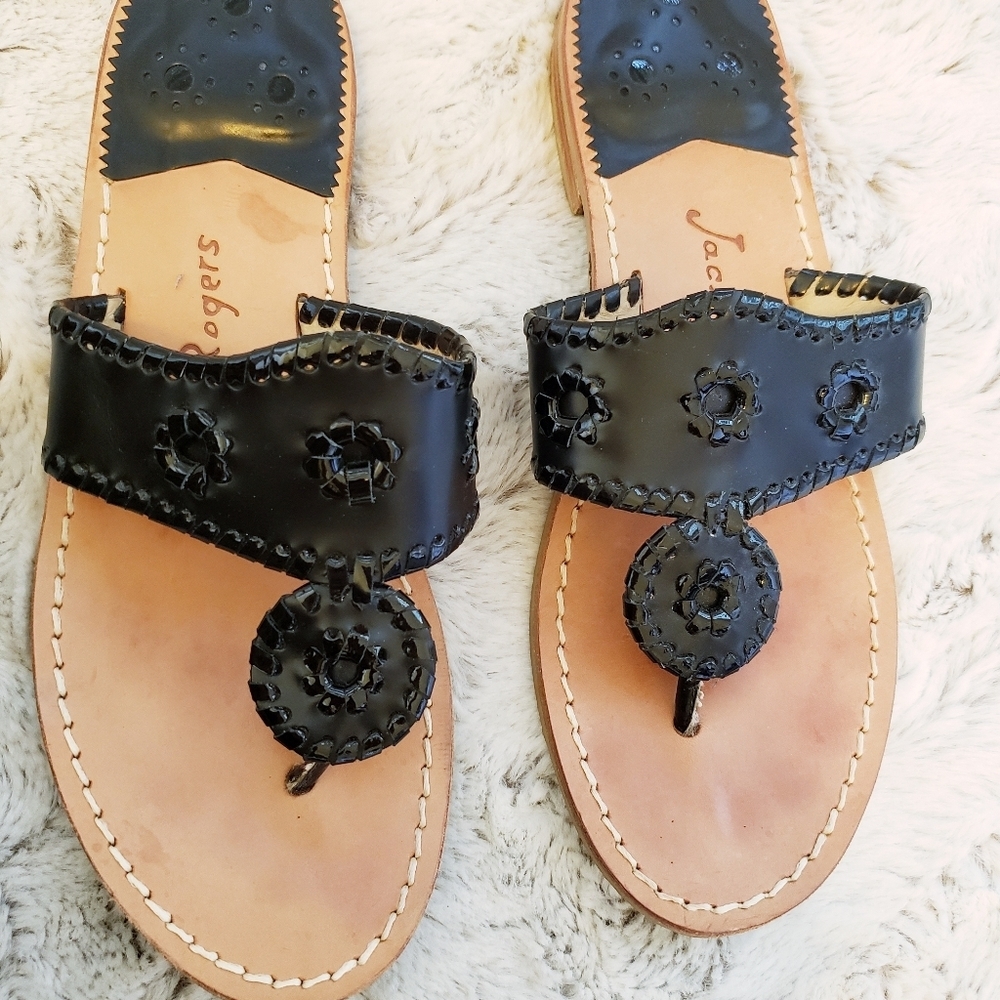 JACK ROGERS SUMMER BLACK SANDAL SIZE 8